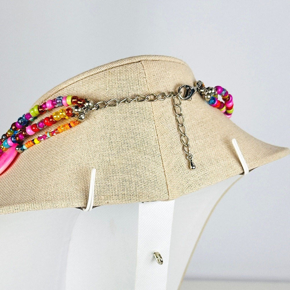 Vintage Anthropologie Multicolor Necklace Multi-Strand Beaded Layered Statement - Picture 5 of 7